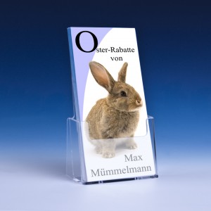 Oster-Rabatte von Max Mümmelmann im Flyerständer präsentieren