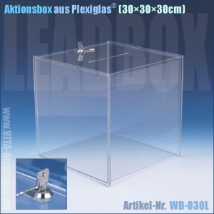 Wahlurne von VITAdisplays® Abschließbare Wahlurne aus Plexiglas von VITAdisplays®.