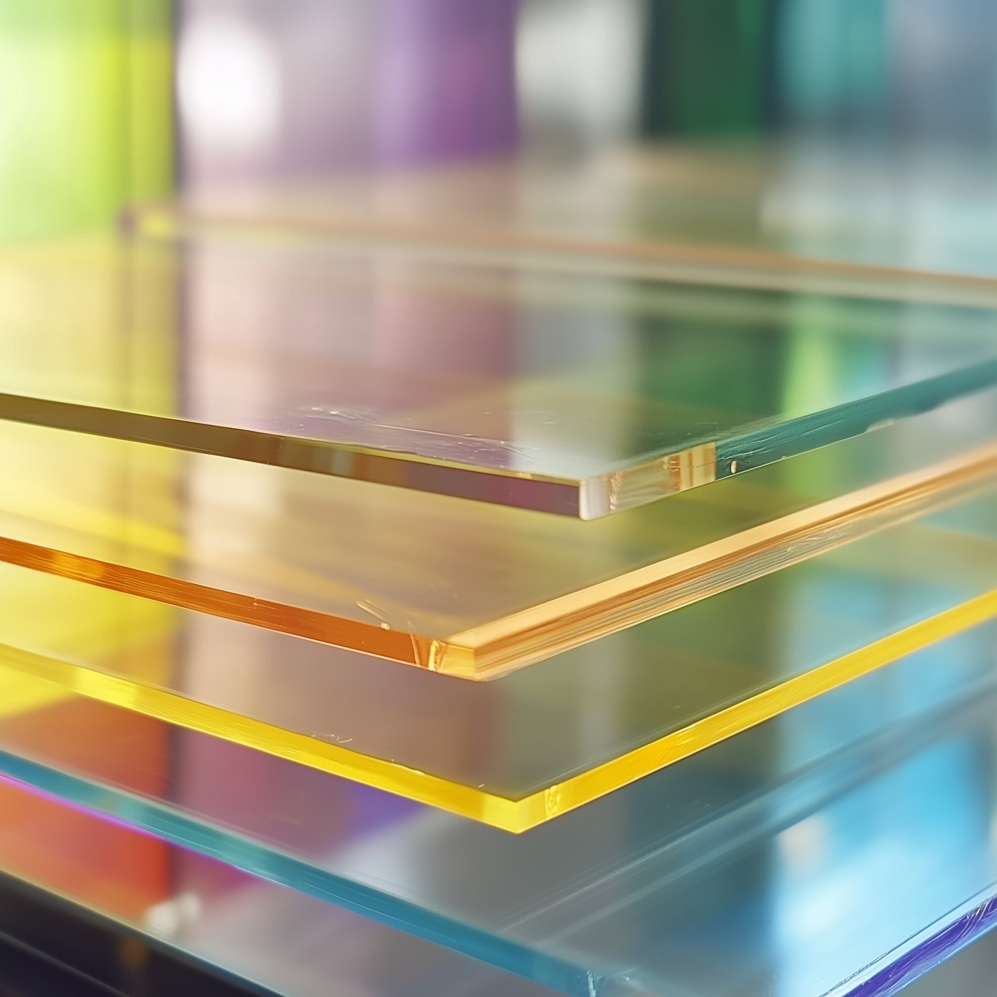 Farbige Acrylglas-Platten in verschiedenen Tönen