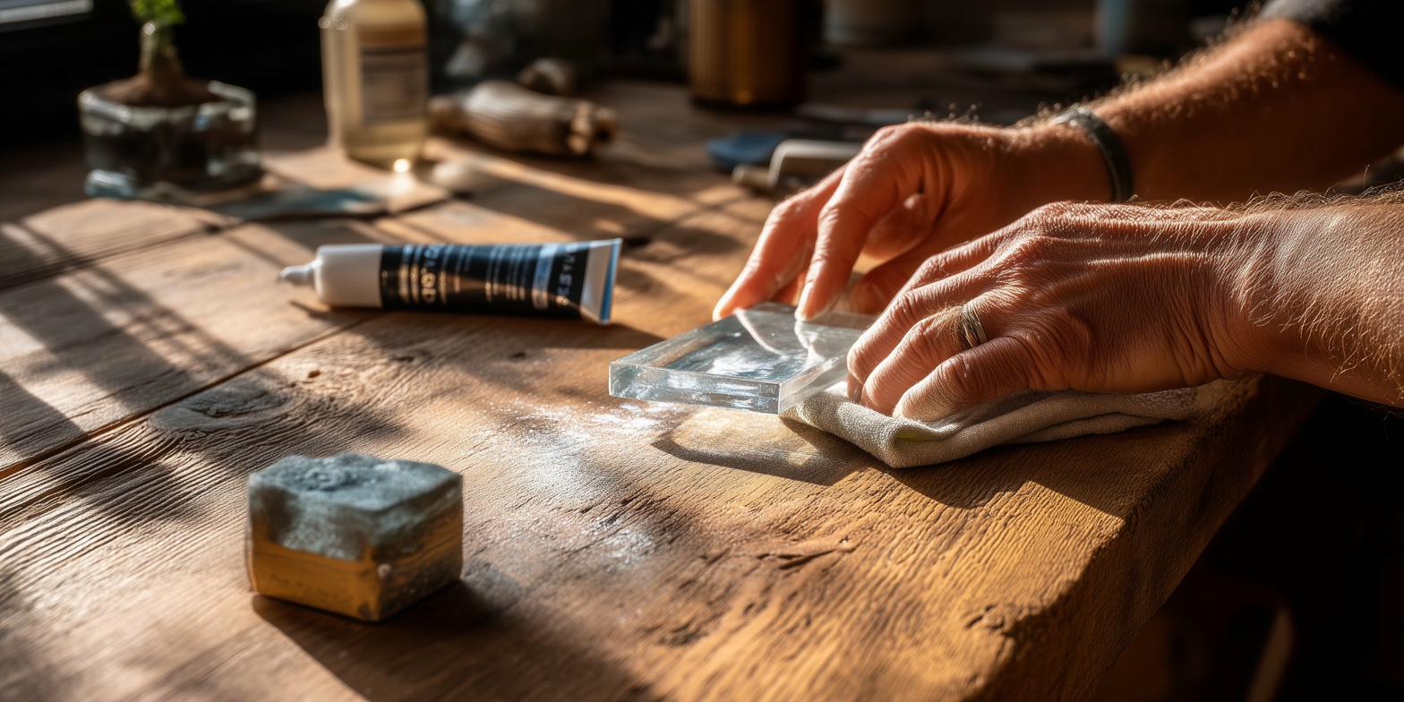 Polierpaste auftragen auf Acrylglas, Heimwerker-Methode