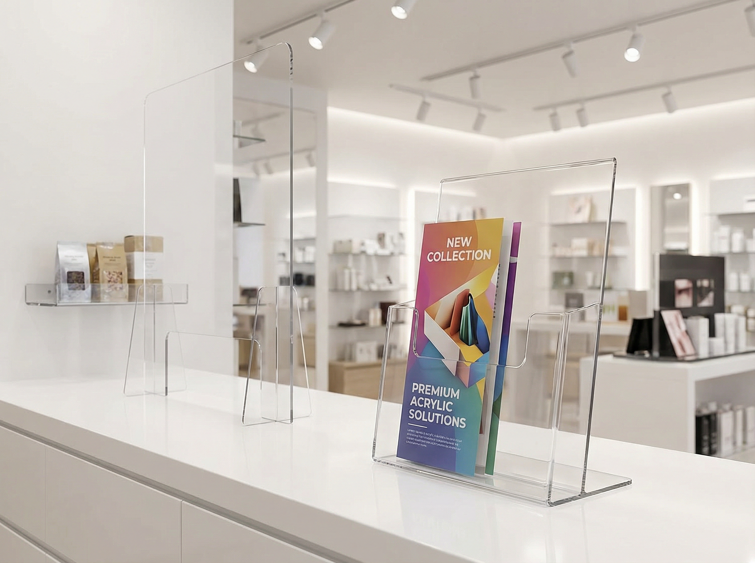 Kristallklare PLEXIGLAS-Displays und Vitrinen im Einzelhandel