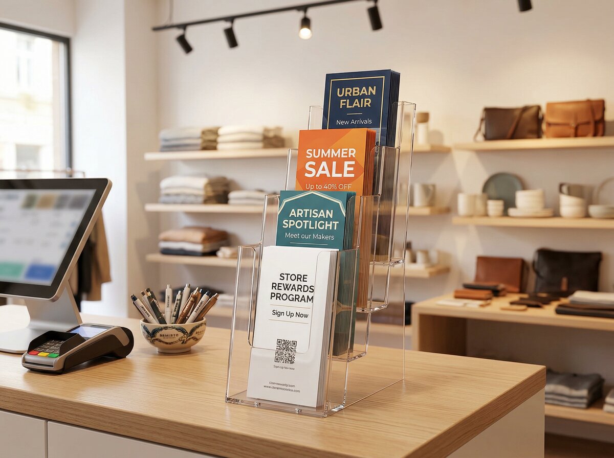 4C110 Mehretagen-Display mit vier Etagen in einem Geschäft