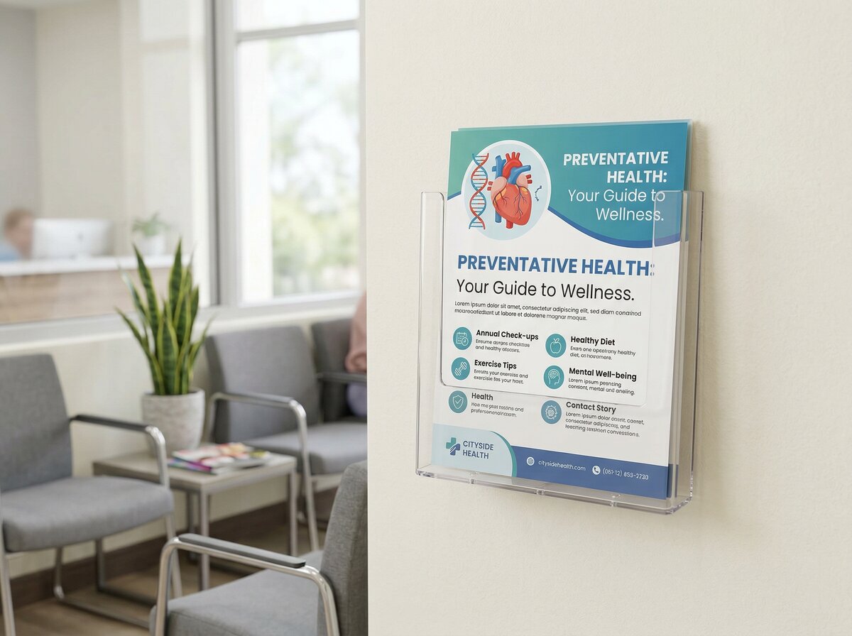 W230 Wandhalter in einer modernen Arztpraxis