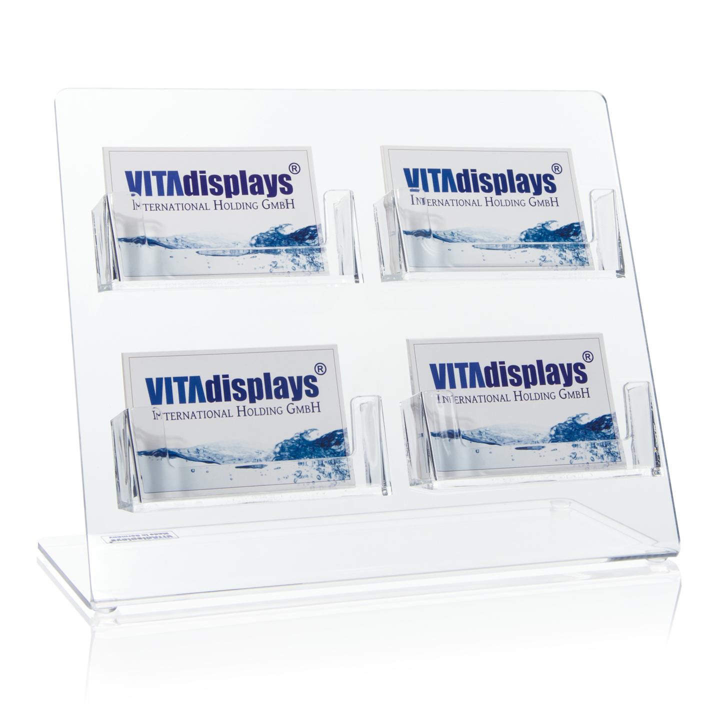 Visitenkartenhalter Deluxe aus PLEXIGLAS mit vier Fächern