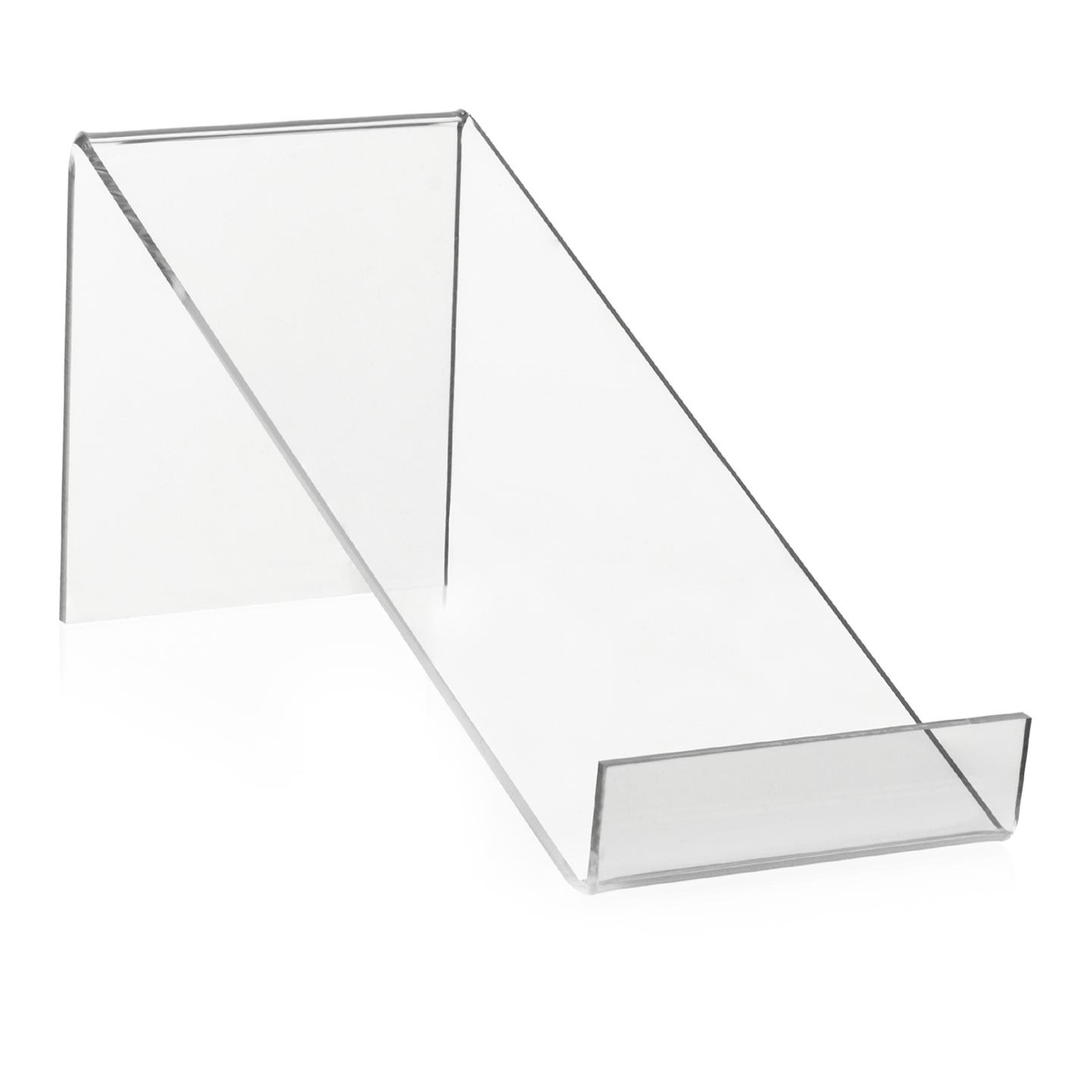 VITAdisplays Schrägsteller Aus PLEXIGLAS – Buchständer, Warenträger, Transparent, 15 Cm Höhe, Diamantpolierte Kanten, Made In Germany