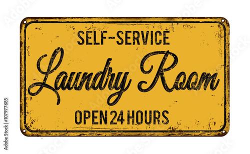 Laundry room rusty retro sign