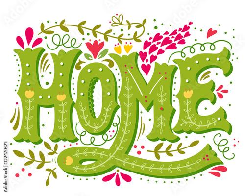 Home. Hand drawn vintage illustration