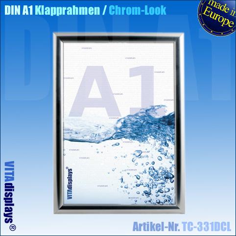 Klapprahmen DIN A1 im Chrom-Look (RESTPOSTEN)