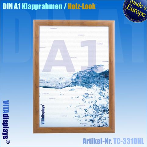 Klapprahmen DIN A1 in Holz-Optik