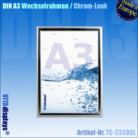 Klapprahmen DIN A3 mit Chrom-Look Effekt