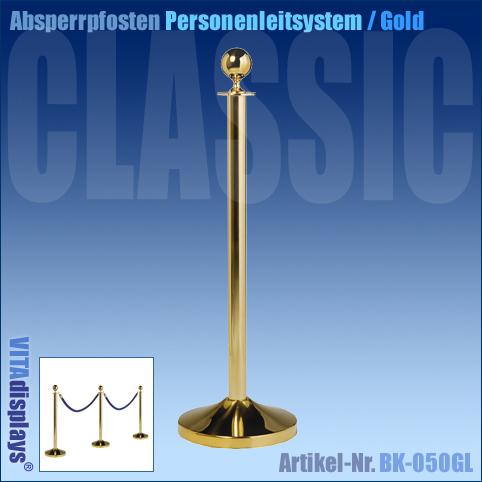 Absperrständer Personenleitsystem Classic Gold
