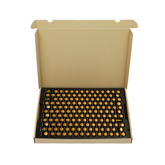 Abstandhalter mit Schraubsystem ø 13 x 20 mm in Gold, 154er-Gebinde, für Glasschilder und bedruckte Platten
