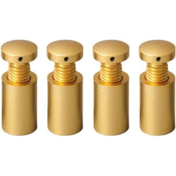 Abstandhalter mit Schraubsystem ø 13 x 20 mm in Gold, 4er-Set, zur Wandmontage im Innen- und Außenbereich