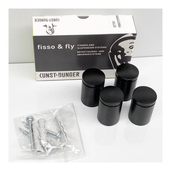 Abstandhalter mit Schraubsystem ø 23 x 30 mm in Schwarz, 4er-Set, für Glasschilder und bedruckte Platten