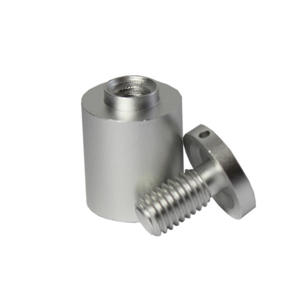 Abstandhalter mit Schraubsystem ø 23 x 30 mm in Silber, 4er-Set, für Glasschilder und bedruckte Platten