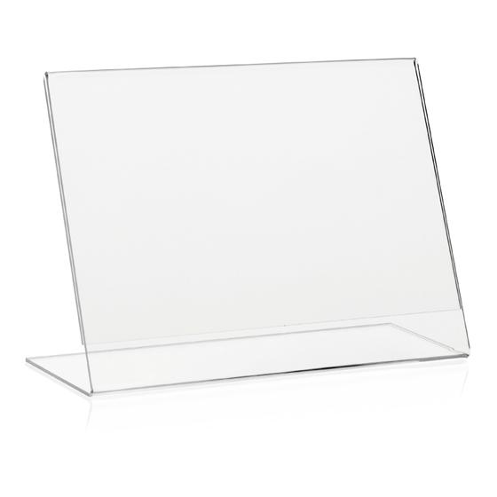 DIN A5 Werbeaufsteller / L-Ständer / Querformat aus PLEXIGLAS®