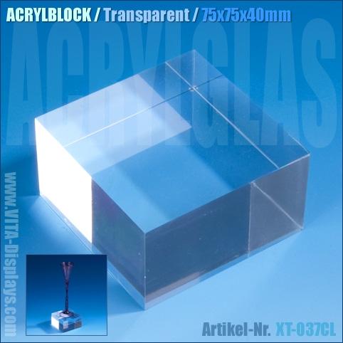 Acrylblock / transparent (75x75x40mm)