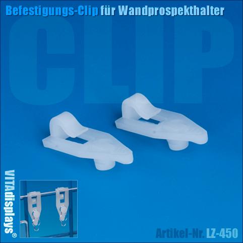 Befestigungs-Clip für Wandprospekthalter