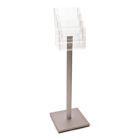 DIN A4 floor brochure rack as floor stand with 4 shelves