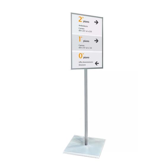 Bodendisplay A3 mit Magnet-Wechselrahmen, aus Polycarbonat, freistehend, ganz ohne Wandmontage