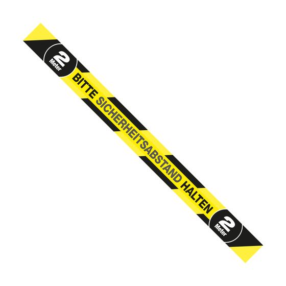 Floor sign "Please keep a safe distance of 2.0 metres" (100 x 8 cm) non-slip (vinyl guidance system)