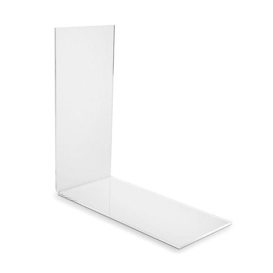 Buchstütze (6.5x14x14cm) aus PLEXIGLAS® als glasklarer Buchständer für Bücherregale