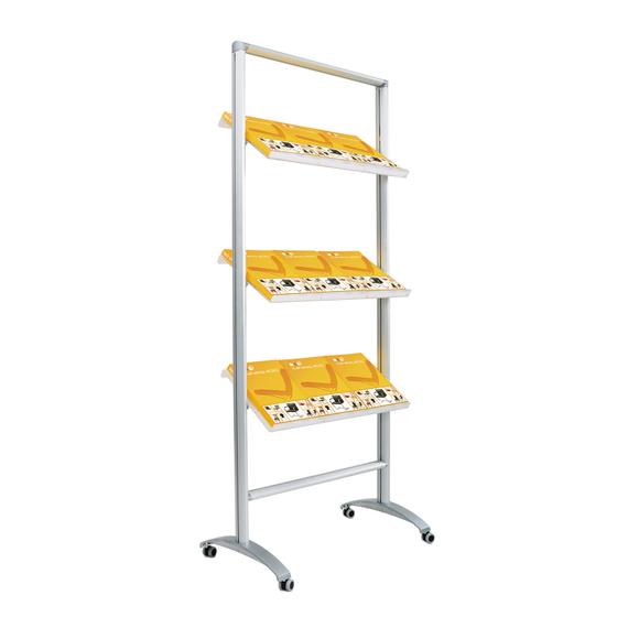 Prospektregal SOKRATES auf Rollen (9 Fächer)