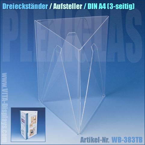 DIN A4 Dreieck-Ständer / Plexiglas® Werbeaufsteller