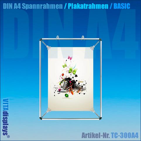 Posterrahmen Aluminium DIN A4 Silber (Rundprofil, 10 mm)