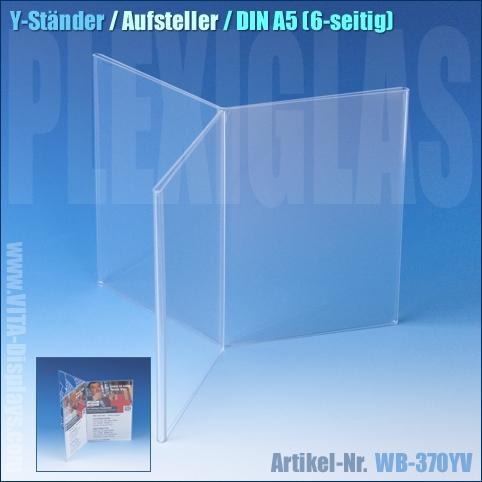 DIN A5 Y-Ständer / Aufsteller (6-seitig) aus original PLEXIGLAS®