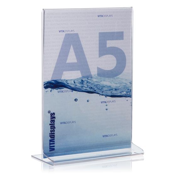 Plexiglass stand DIN A5 T-shape SOLUM