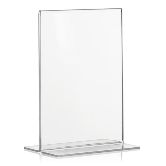 DIN A6 Werbeaufsteller / T-Ständer aus / Aufsteller aus PLEXIGLAS®