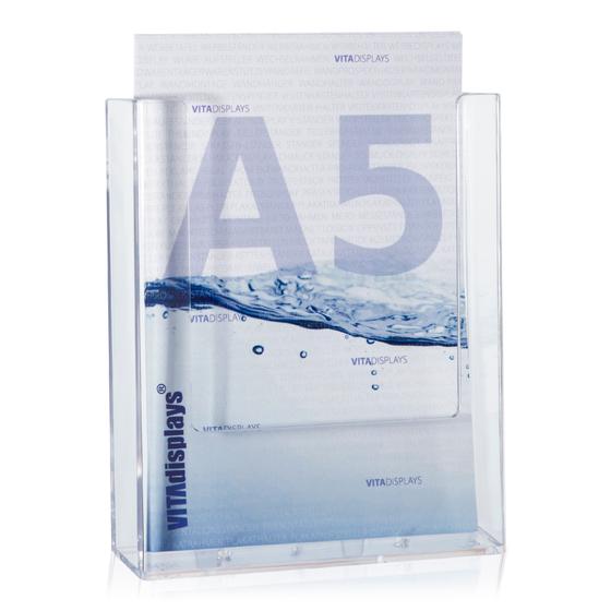 DIN A5 wall brochure holder / flyer holder for wall mounting