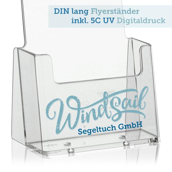 DIN long DL flyer stand Table brochure stand incl high-end printing in UV digital print