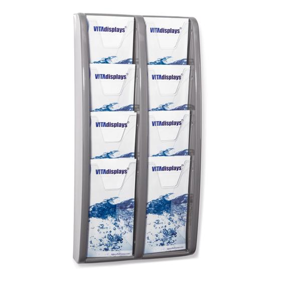 DIN lang Display / 2x4 Etg. / Wandmontage (Grau)