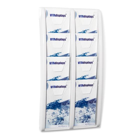 DIN lang Display / 2x4 Etg. / Wandmontage (Weiss)