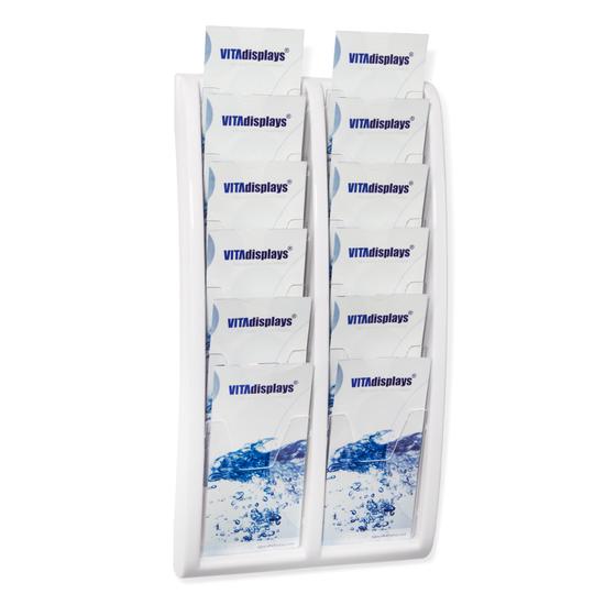 DIN A6 Display / 12 Fächer / Wandmontage (Weiss)