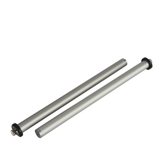 Displaystange 300 mm aus Aluminium silber eloxiert, trägt Schilder, Tafeln und Ablagen, für Seilsysteme