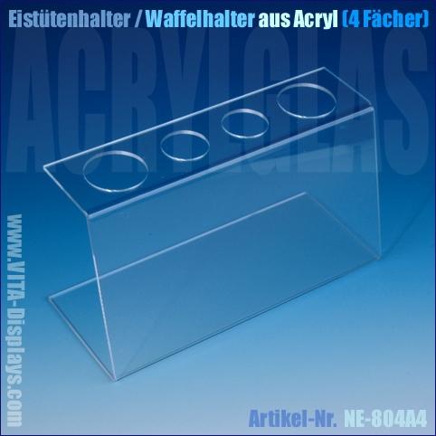 Ice cream cone holder / wafer holder made of PLEXIGLAS® (4 trays)