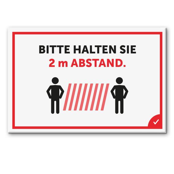 Keep your distance" sign (45 x 30 cm) PLEXIGLAS® (white)