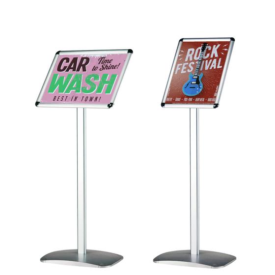 DIN A4 information stand Rondo as advertising display for portrait + landscape