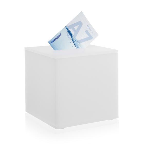 Raffle Box - Promotional Box made of original PLEXIGLAS® (25x25 cm) satined