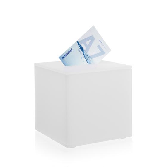 Losbox - Aktionsbox aus original PLEXIGLAS® (15x15 cm) satiniert