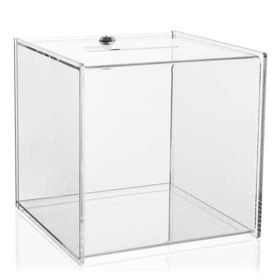 Spendenbox PLEXIGLAS® Abschließbar (20 x 20 x 20 cm)