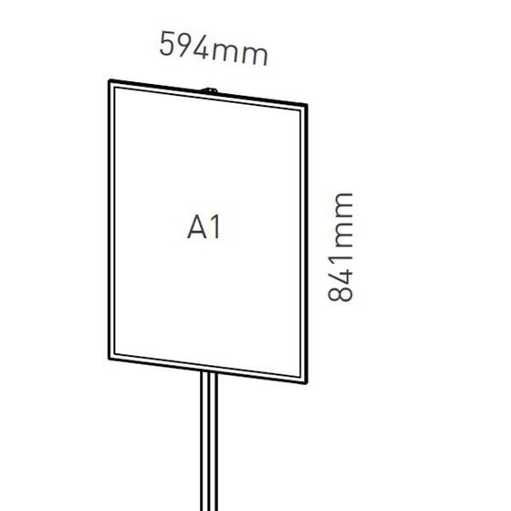 Plakatrahmen A1 mit Magnetverschluss, als Aufsatz für den Bodenständer Magno Floor, Frontfolie abnehmbar