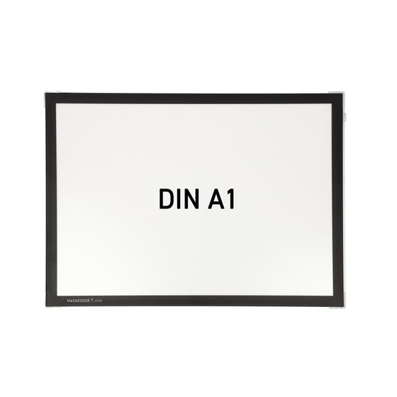 Plakatrahmen A1 mit Magnetverschluss in anthrazit, Frontfolie abnehmbar, hoch oder quer montierbar