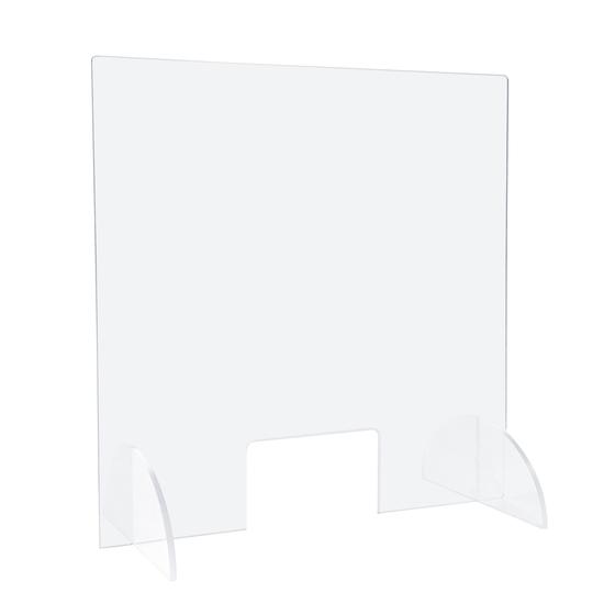 Spuckschutz als Schutzwand und Schutzscheibe aus PLEXIGLAS® mit Durchreiche 80 x 80 cm