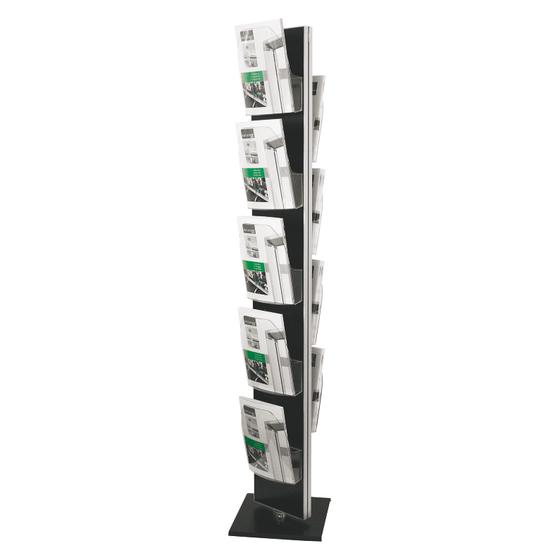 Designer Brochure Stand - twist - nine DIN A4 trays (rotatable)