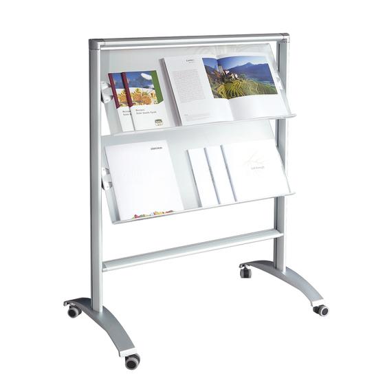 Rollbarer Prospektständer RACK mit sechs DIN A4 Fächern