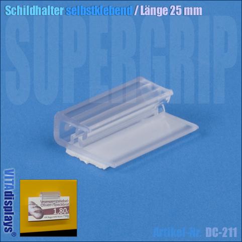 Schildhalter selbstklebend / Länge: 25 mm